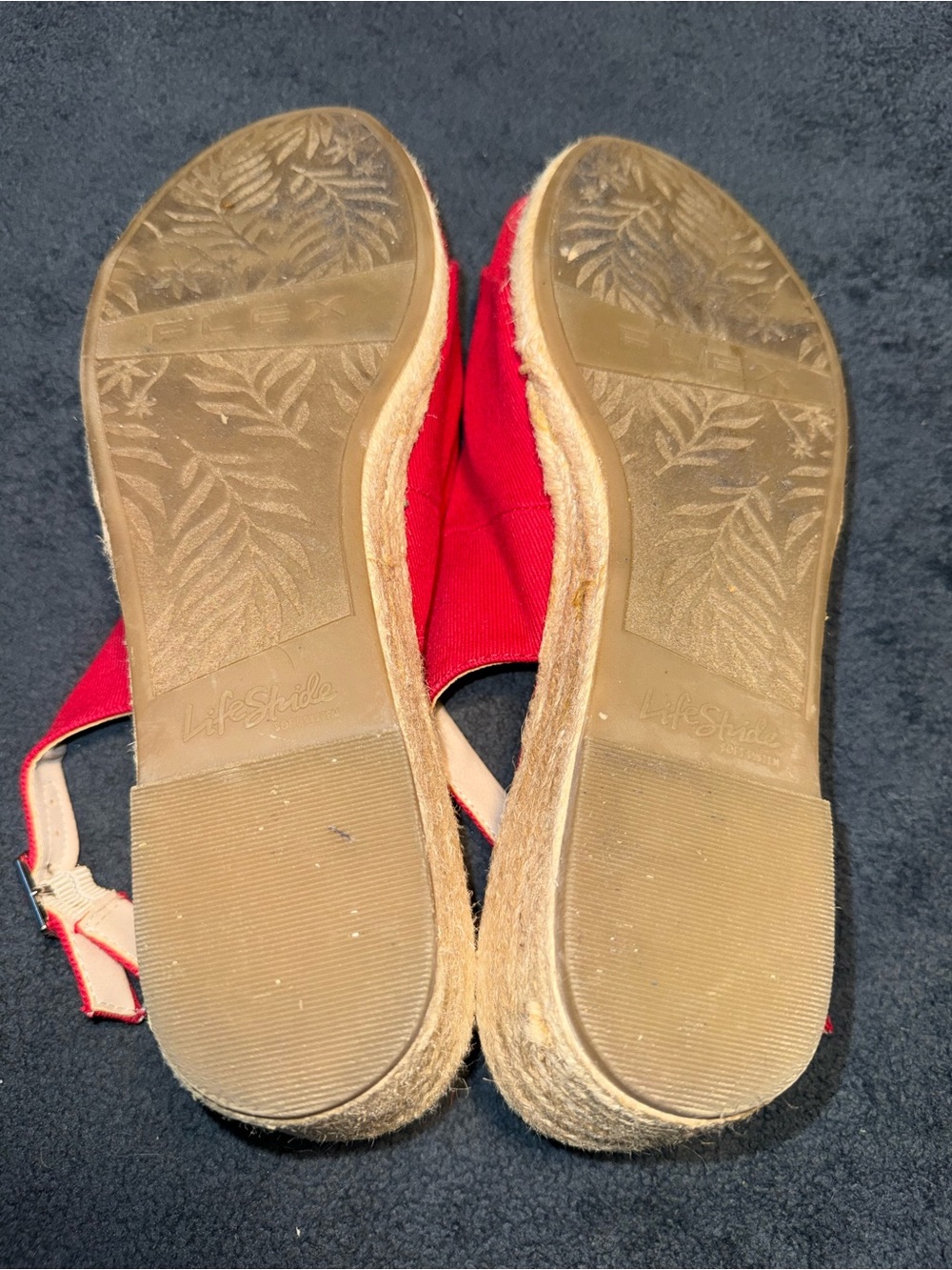 LifeStride Socialite Women's Red Espadrille small wedge Slingbacks size 11 - Picture 7 of 8